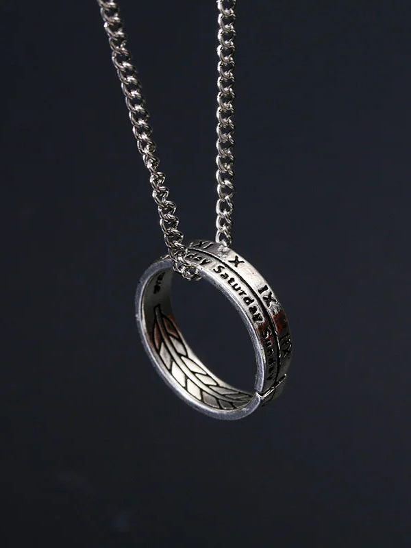 Hip Hop Roman Ring Pendant Necklace