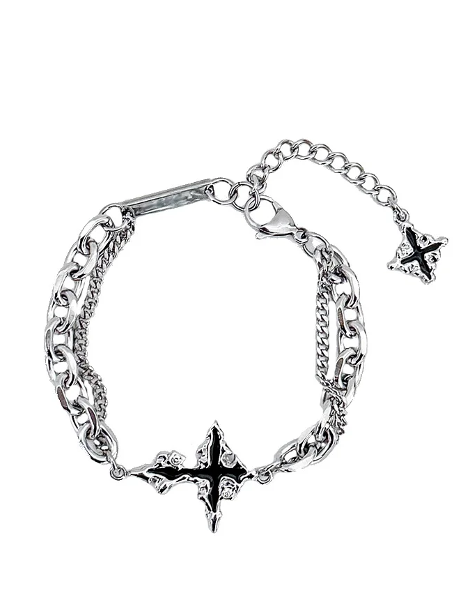 Punk Dark Dissolving Cross Bracelet
