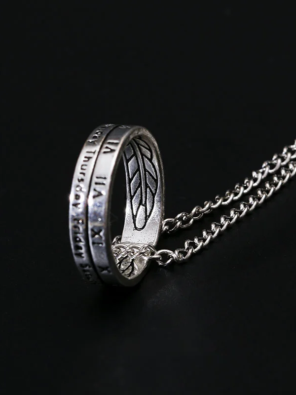 Hip Hop Roman Ring Pendant Necklace