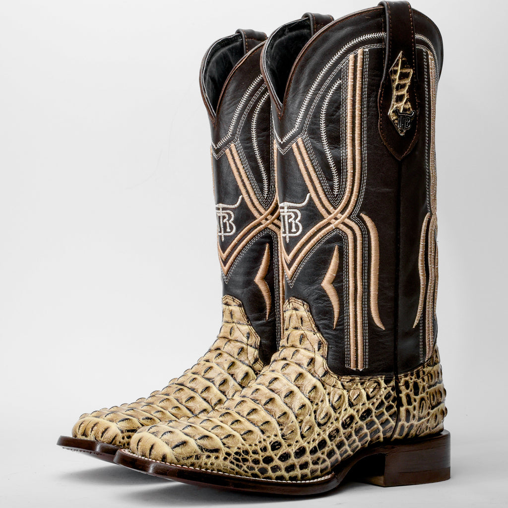 Orix Caiman Hornback Leather Boots - Square Toe