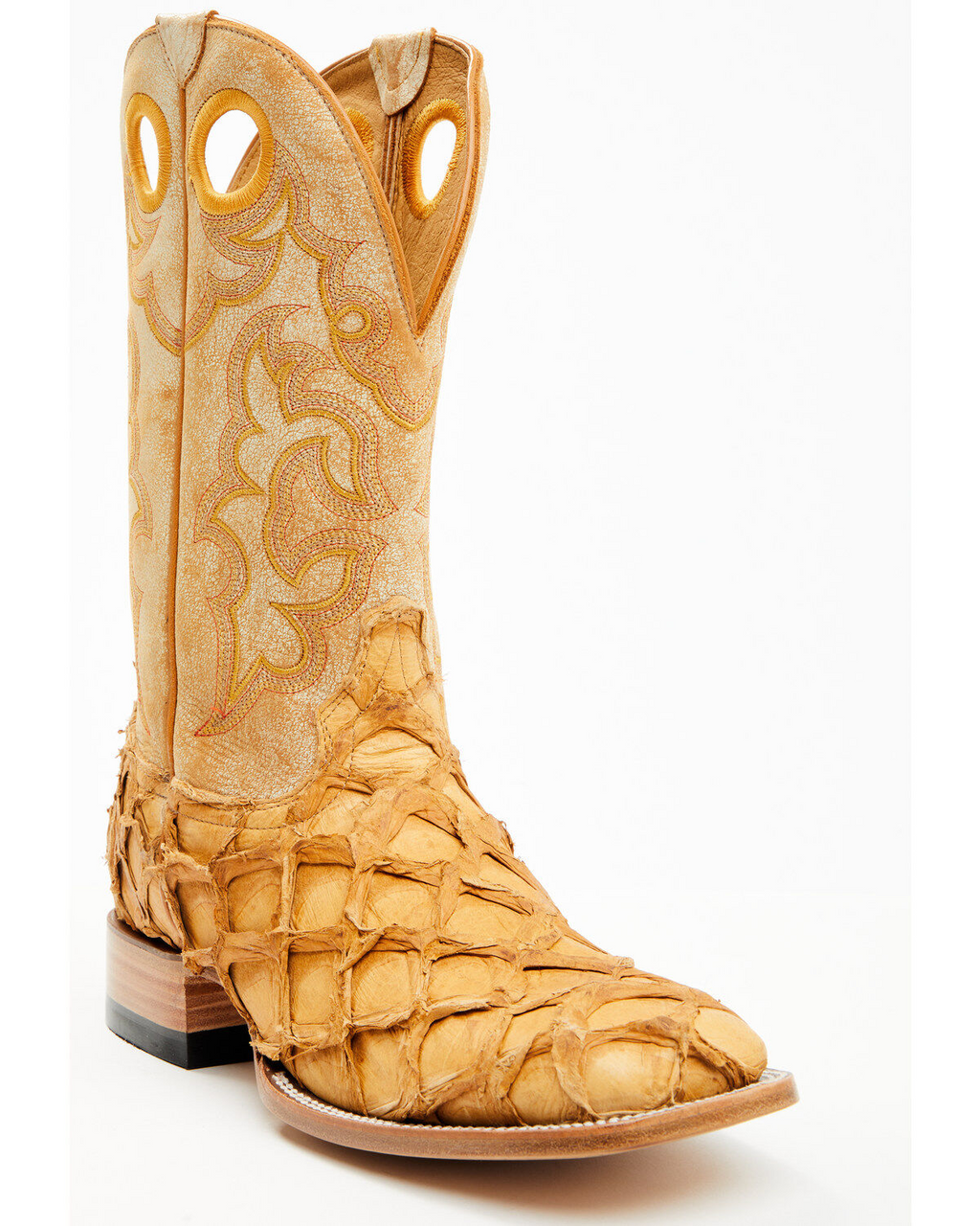 Cody James Yellow Exotic Pirarucu Boots - Square Toe