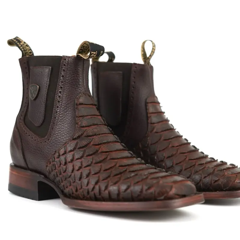 Red Ember Scales Western Chelsea Boots