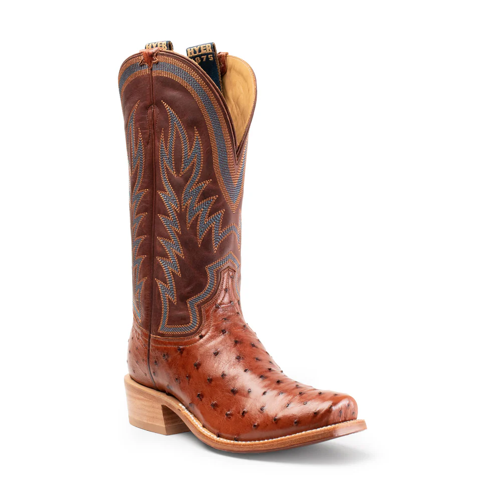 The Cutter Toe Boot in Brandy Ostrich