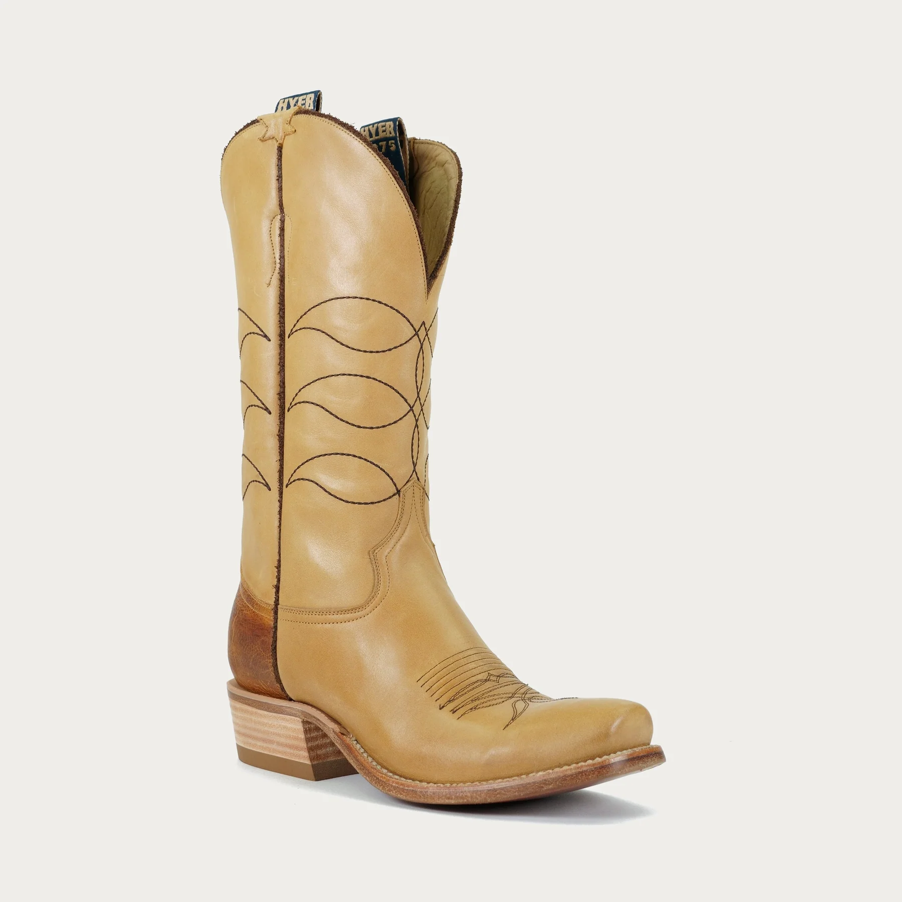 Gold Desert Embroidered Leather Cowboy Boots