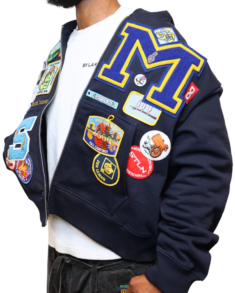 Men's Fashion Patchwork Hoodie Series -Blue