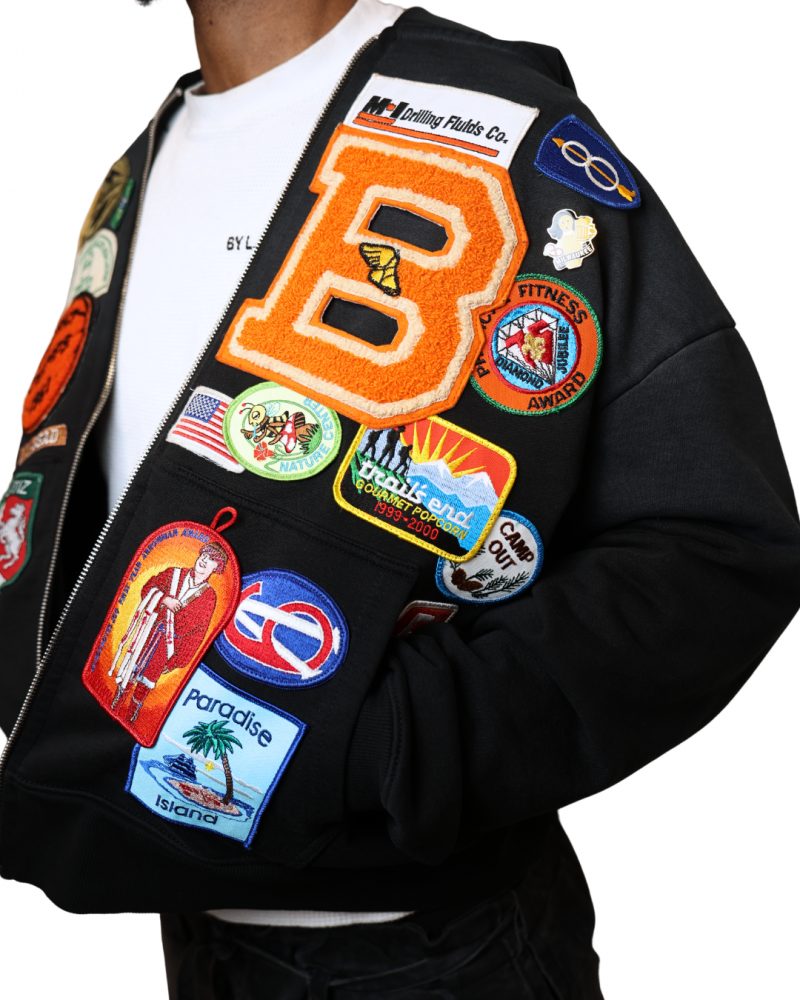 Men's Fashion Patchwork Hoodie Series -Blue