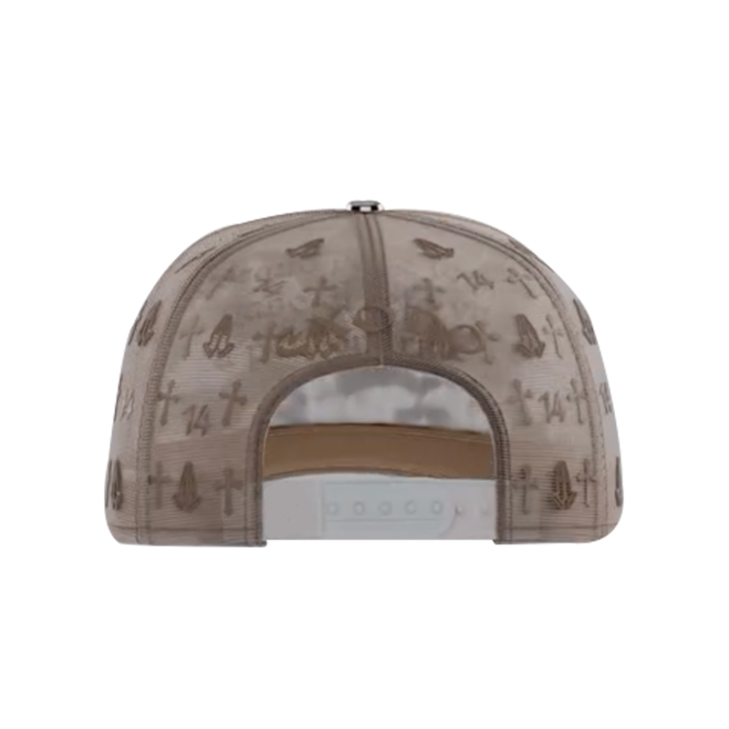 Shiny Long Chain Cap - Brown