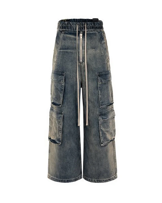 Straight Loose Washed And Aged Work Men's Jeans