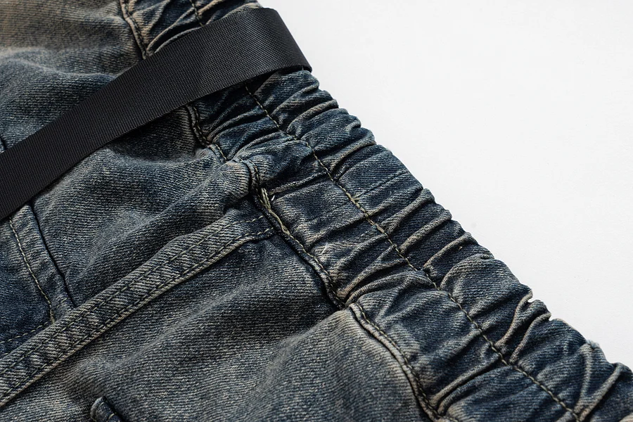 Straight Loose Washed And Aged Work Men's Jeans
