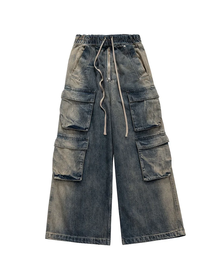 Straight Loose Washed And Aged Work Men's Jeans