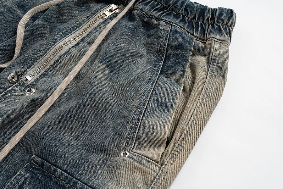 Straight Loose Washed And Aged Work Men's Jeans