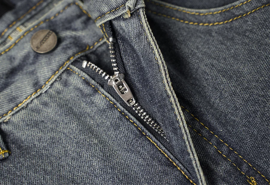 Zipper Patchwork Raw Edge Men's Jeans