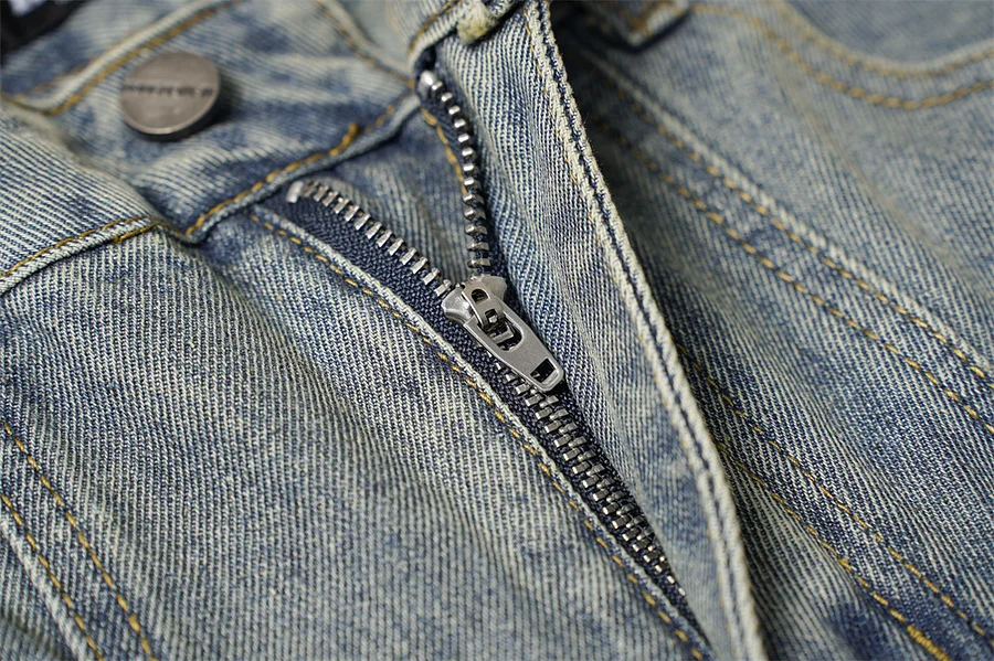 Loose Raw Edge Spliced Men's Jeans