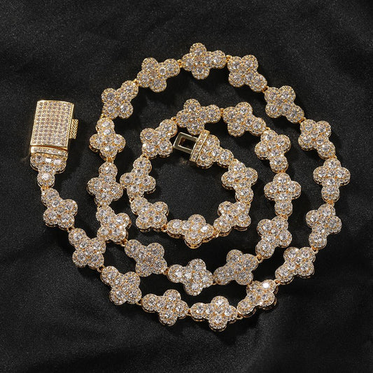 Unisex Iced Out Hip Hop Zirconia Cuban Chain