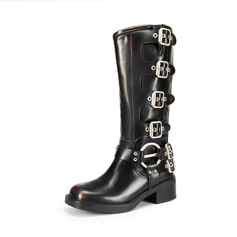 Square Toe Motorcycle Combat Melania Boot Boots