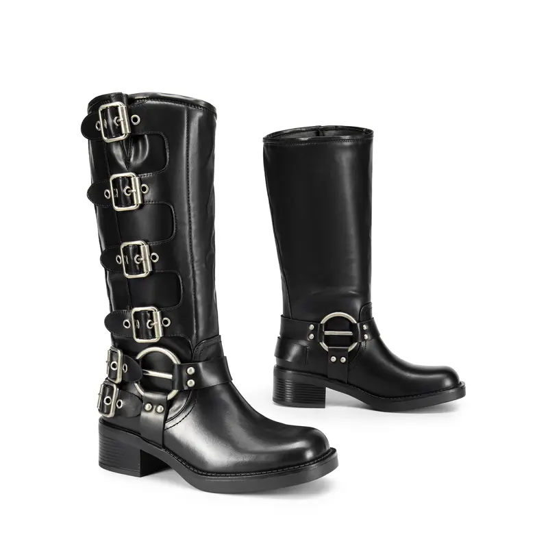 Square Toe Motorcycle Combat Melania Boot Boots