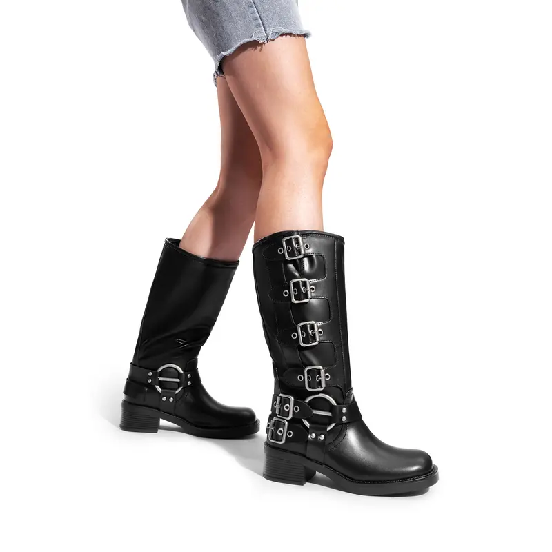 Square Toe Motorcycle Combat Melania Boot Boots