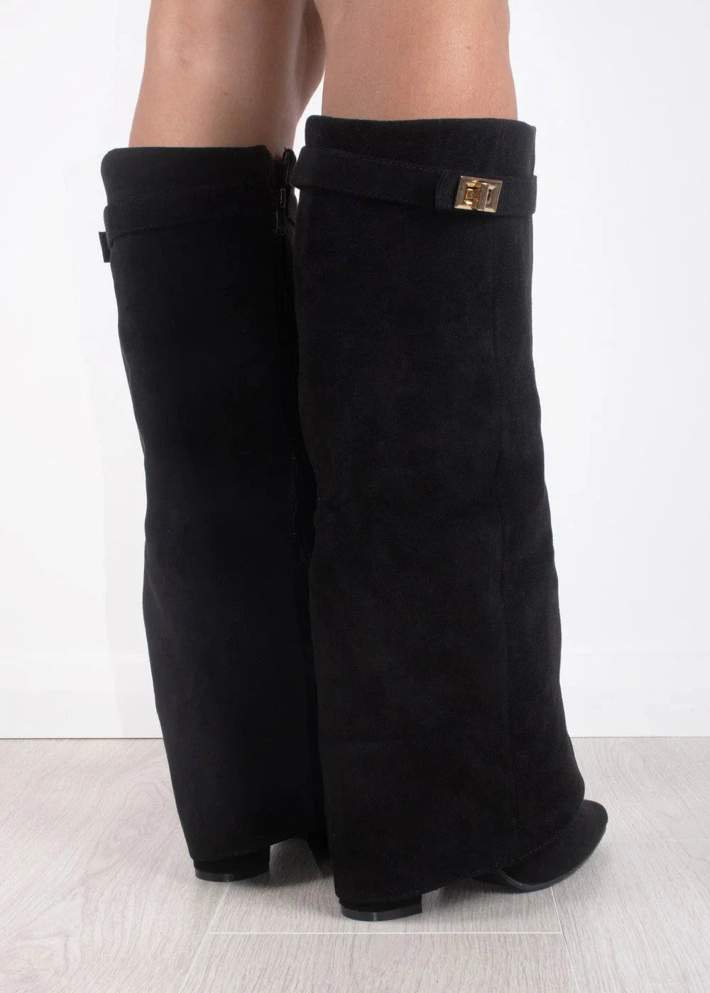 Shark Suede Knee High Boots