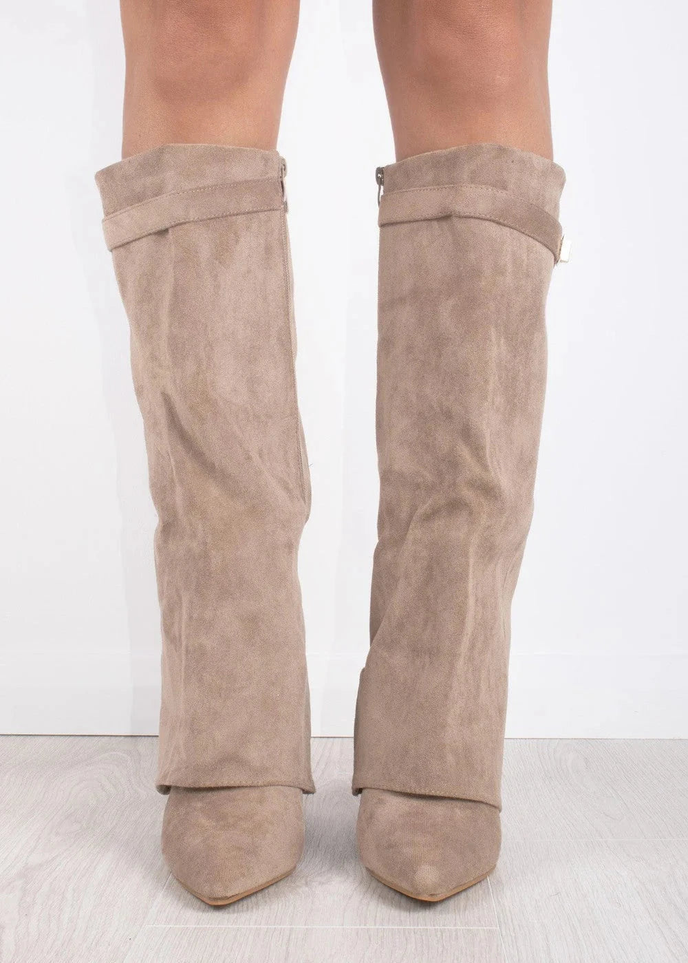 Shark Suede Knee High Boots