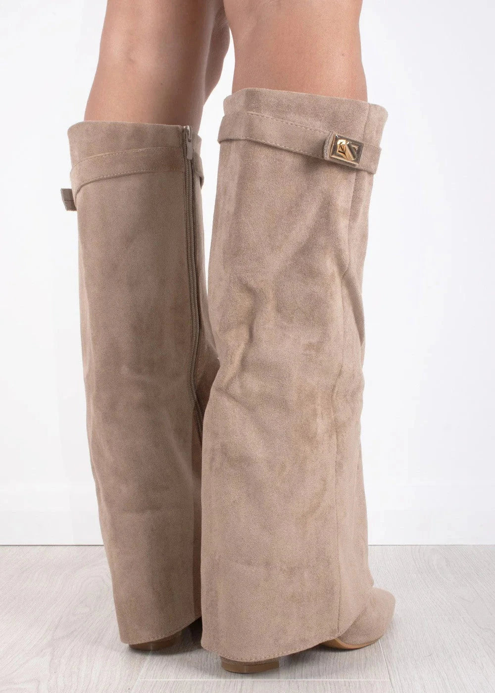 Shark Suede Knee High Boots