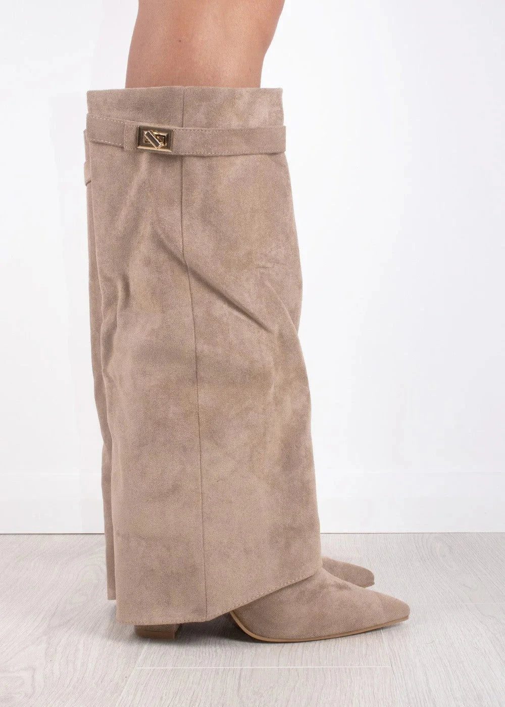 Shark Suede Knee High Boots