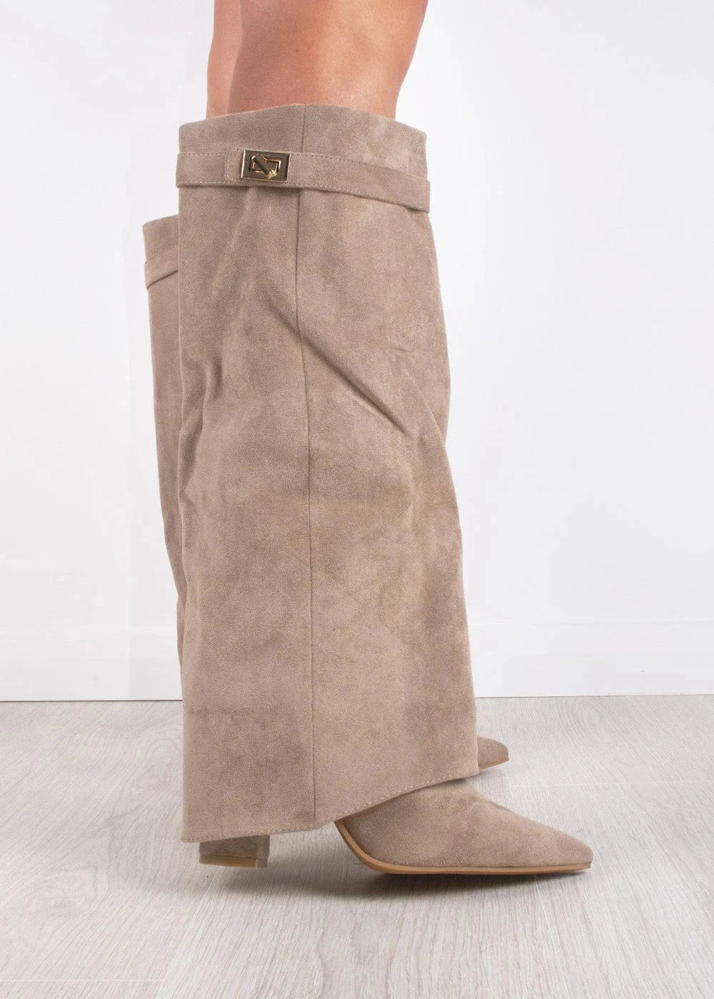 Shark Suede Knee High Boots