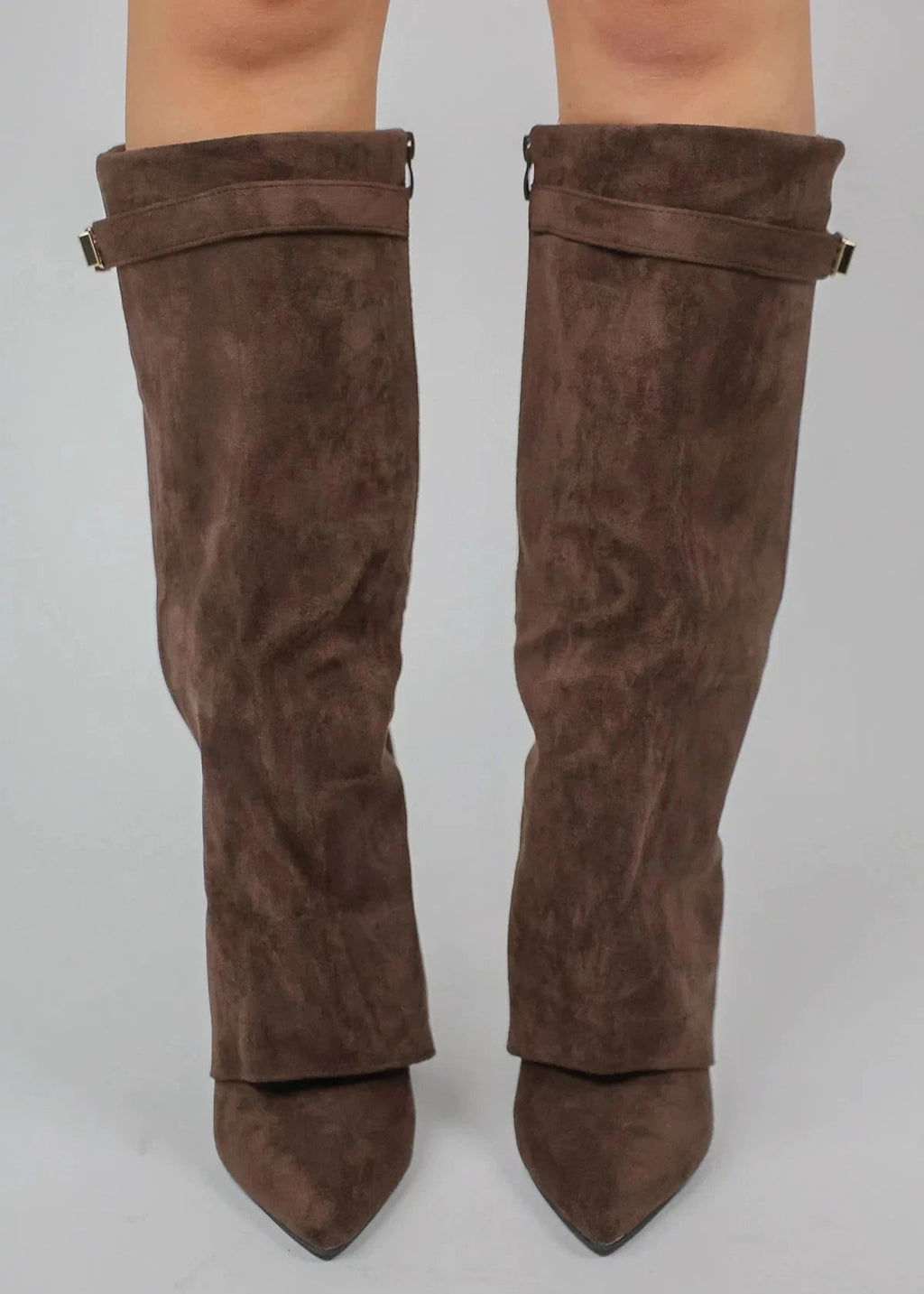 Shark Suede Knee High Boots