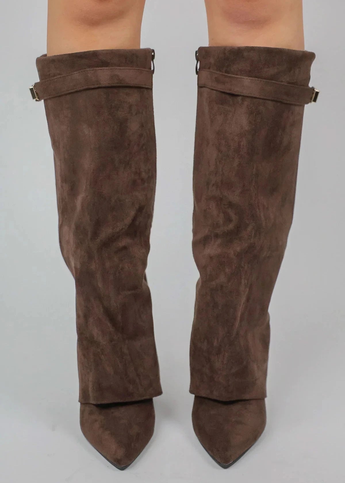 Shark Suede Knee High Boots