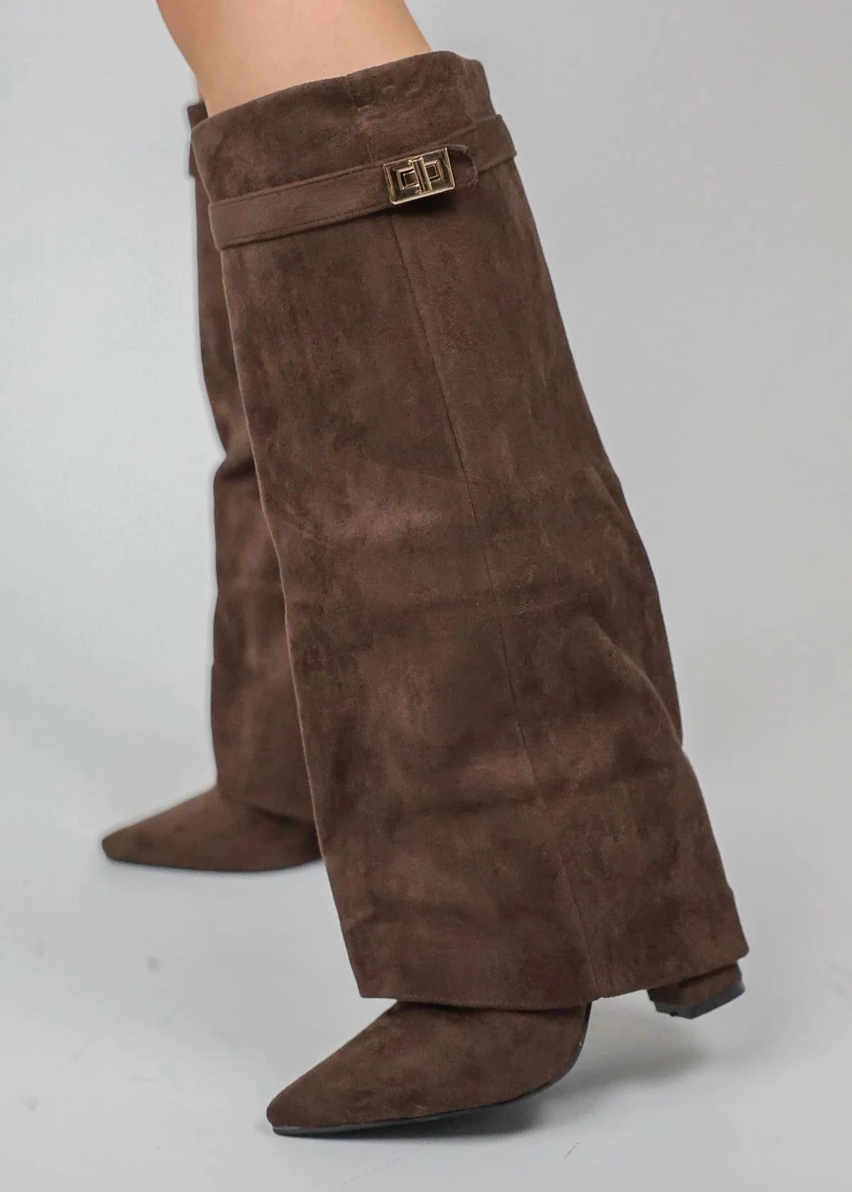 Shark Suede Knee High Boots