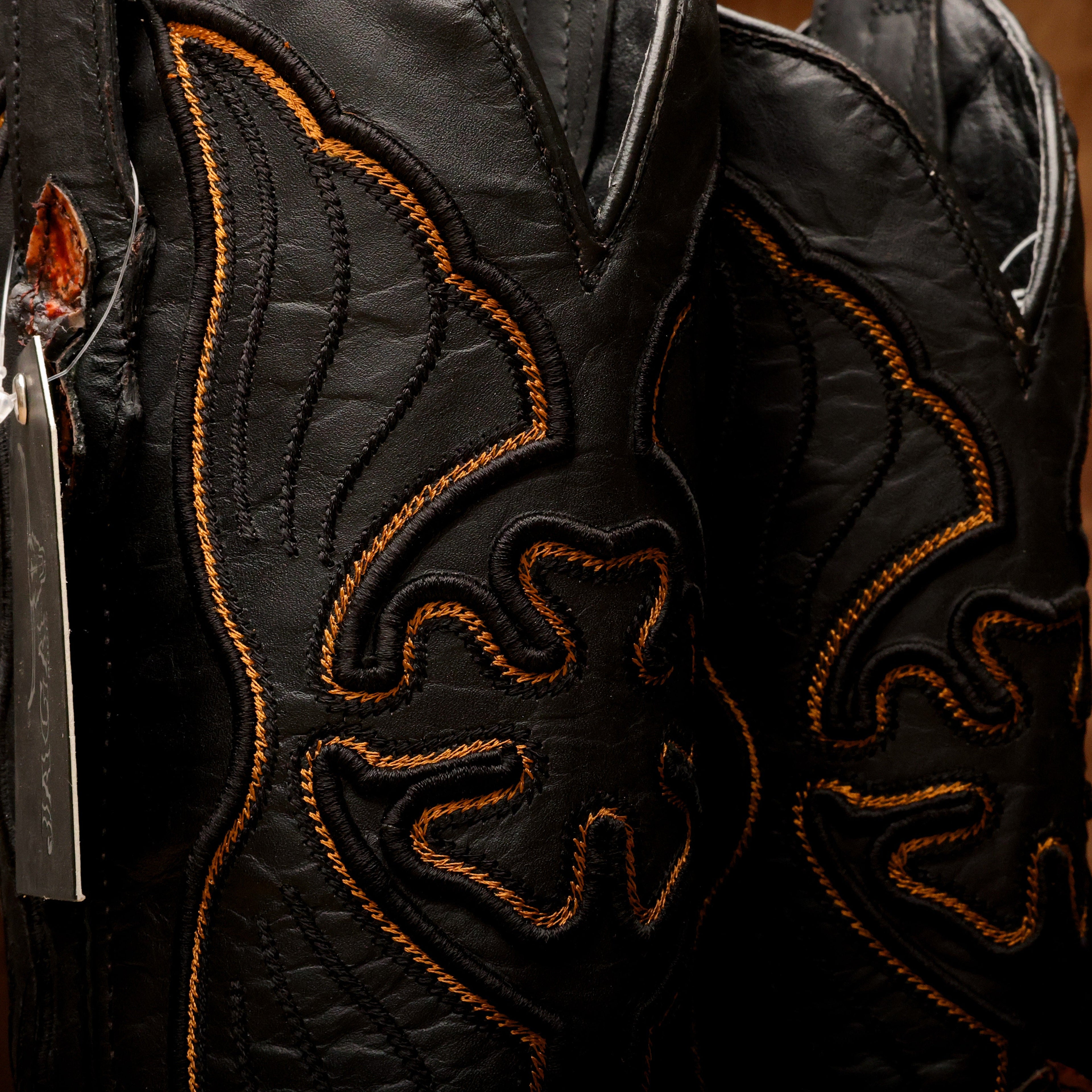 Cognac Jumbo Pirarusu Leather Boots - Square Toe