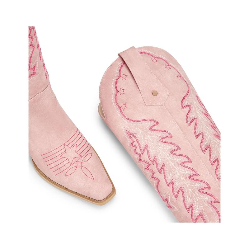 Retro Embroidered Pointed Toe Long Tall Boot