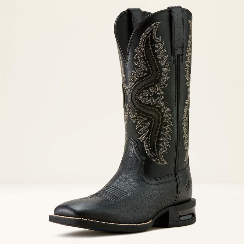 Leather Embroidered Boots With Soft Cushioned Sole