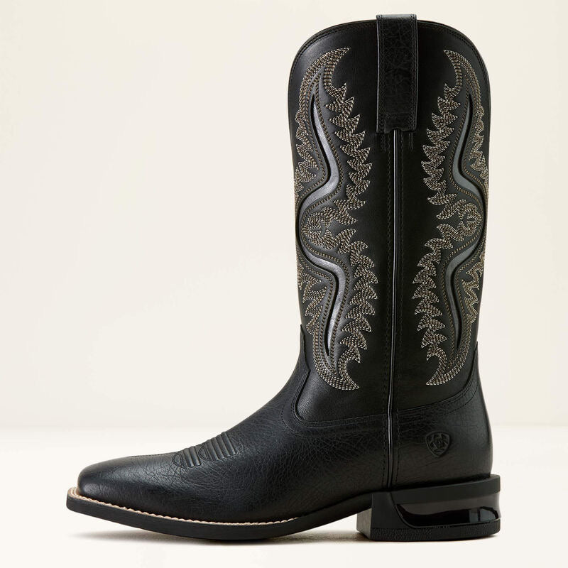 Leather Embroidered Boots With Soft Cushioned Sole