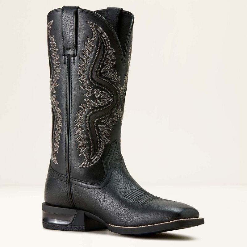 Leather Embroidered Boots With Soft Cushioned Sole