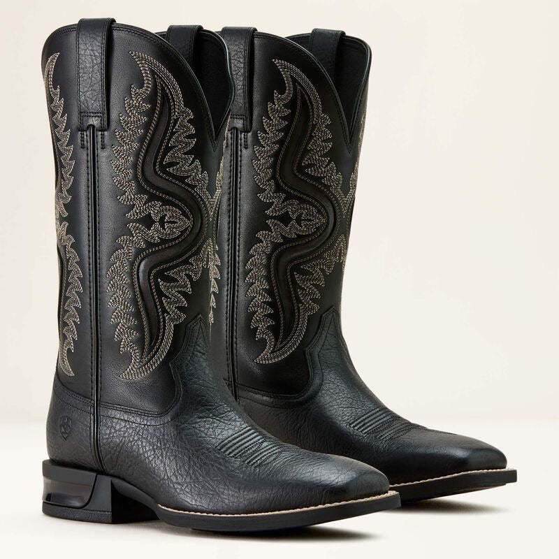 Leather Embroidered Boots With Soft Cushioned Sole