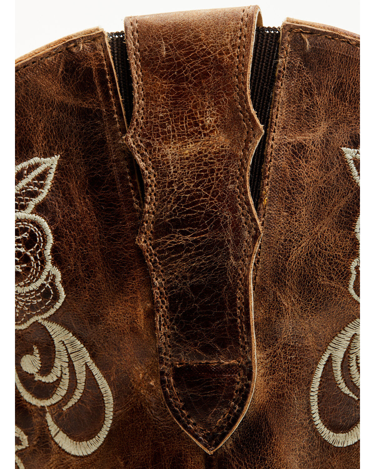 Floral Embroidered Western Boots - Broad Square Toe