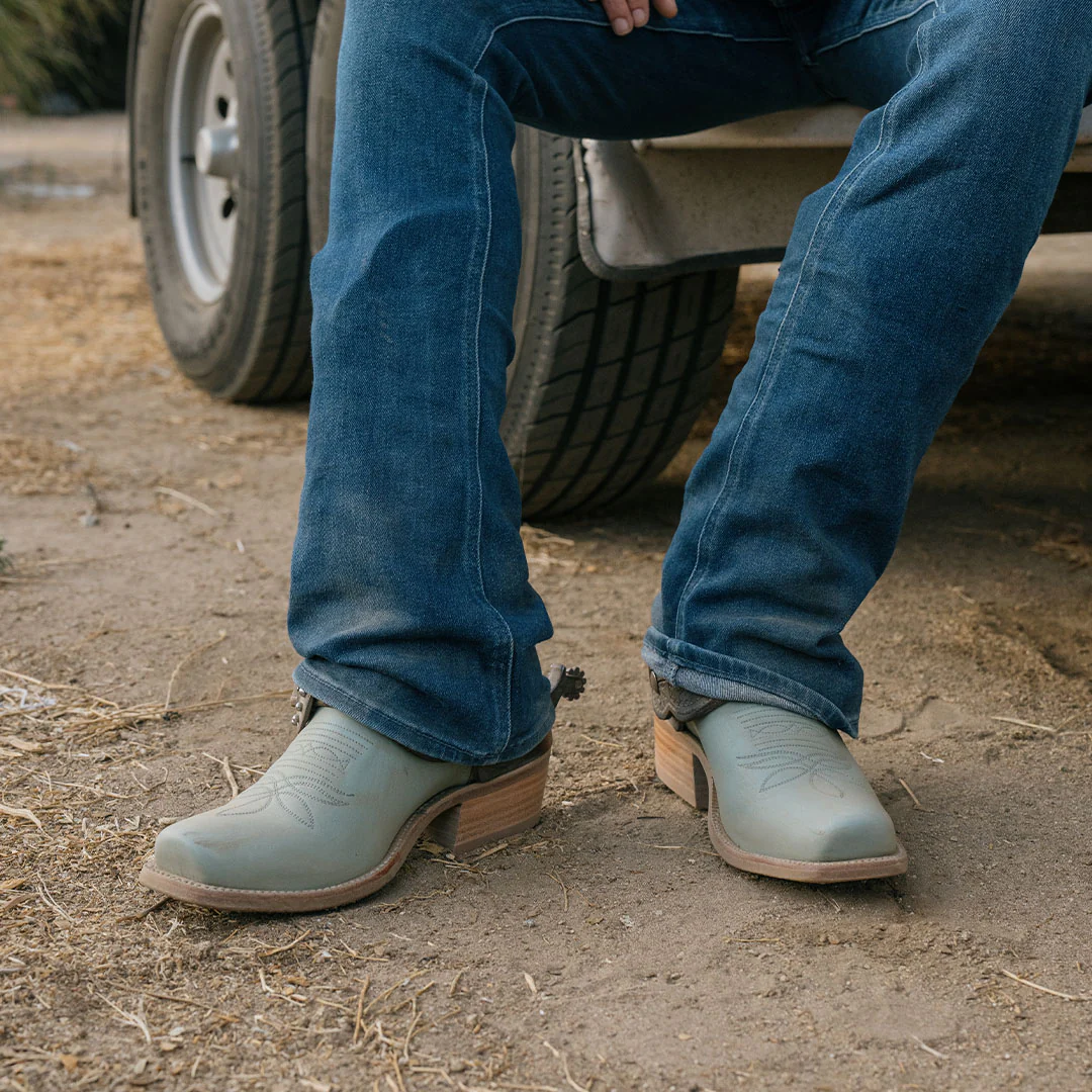 Mint Green Western Embroidered Boots