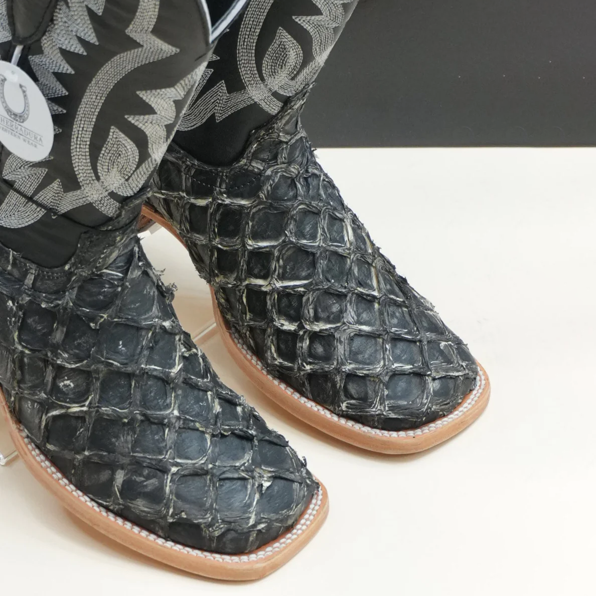 Exotic Fish Boots - Black - Square Toe