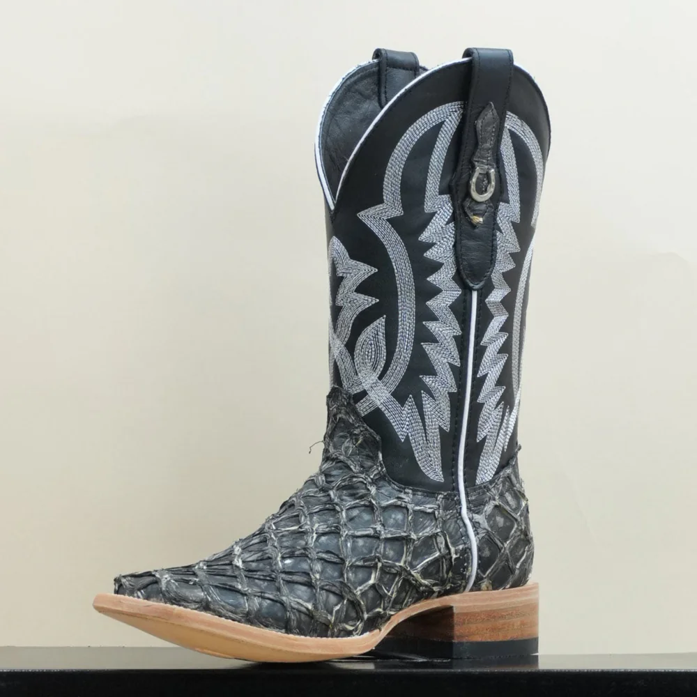 Exotic Fish Boots - Black - Square Toe