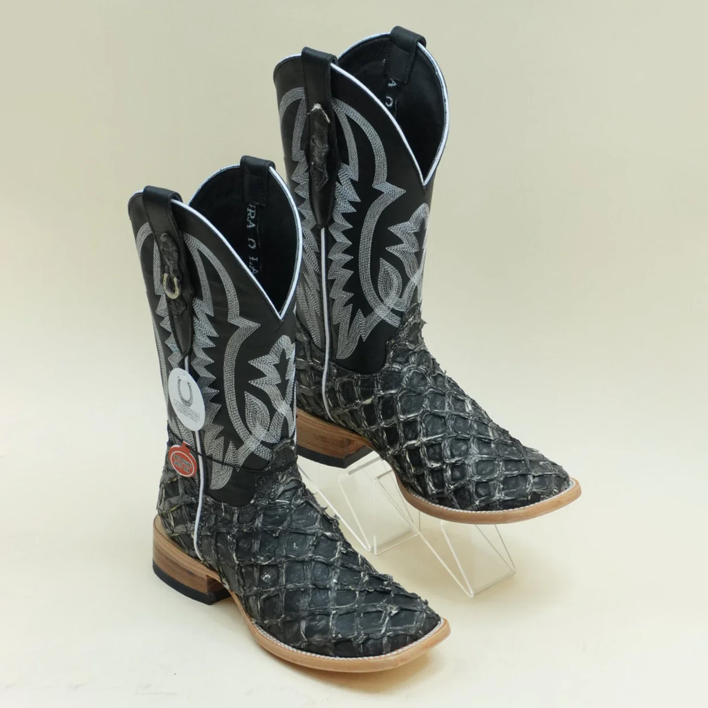 Exotic Fish Boots - Black - Square Toe