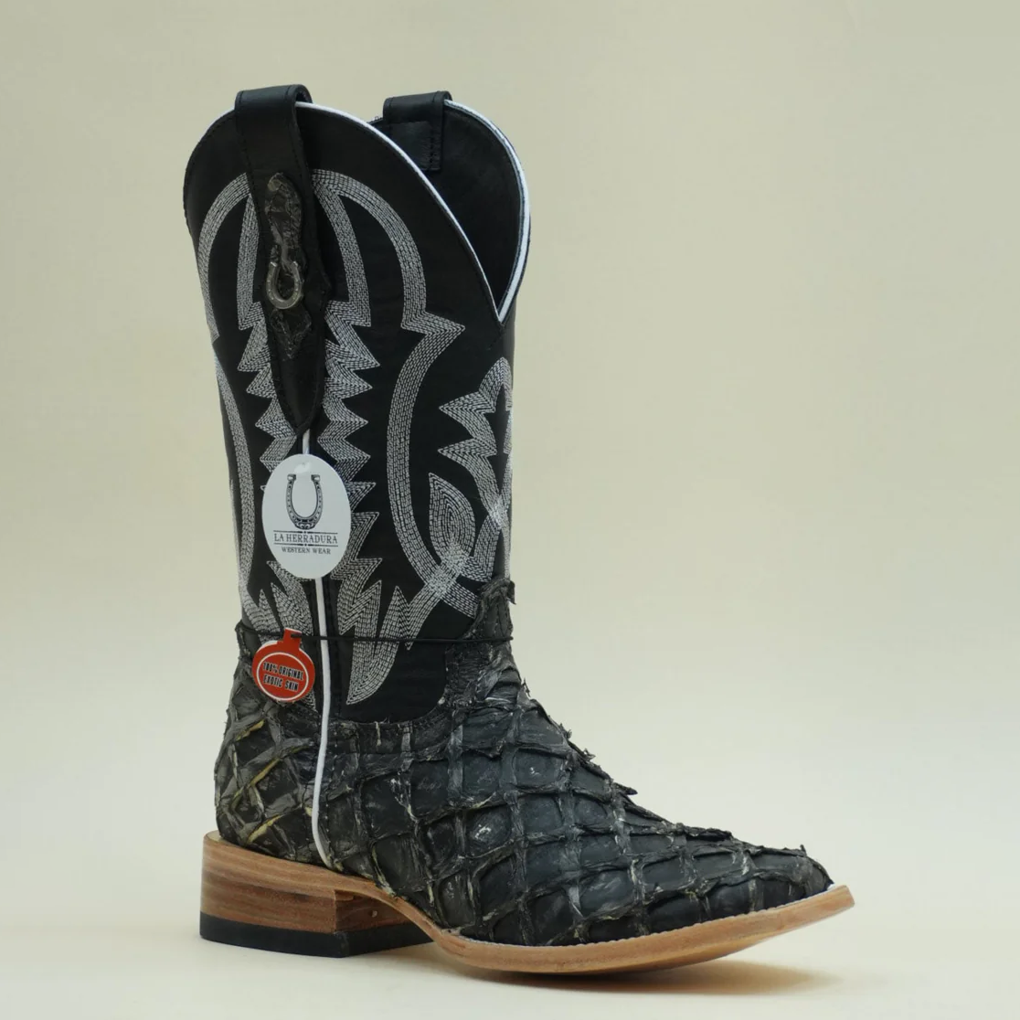 Exotic Fish Boots - Black - Square Toe