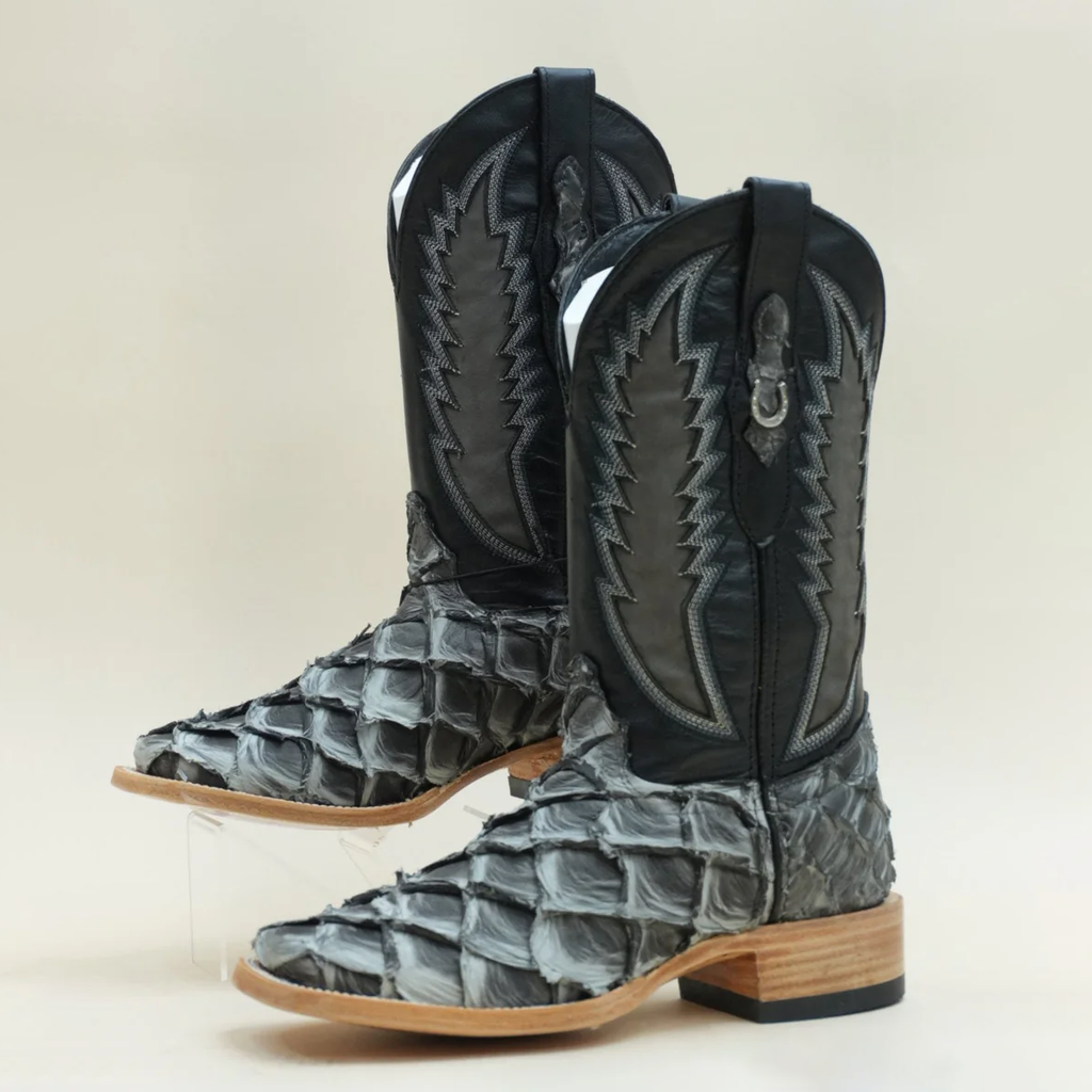 Exotic Fish Boots - Grey Eclipse - Square Toe