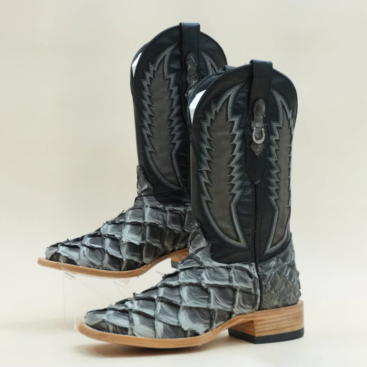 Exotic Fish Boots - Grey Eclipse - Square Toe