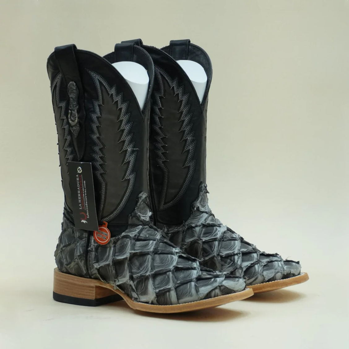 Exotic Fish Boots - Grey Eclipse - Square Toe