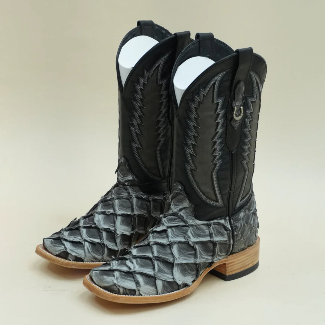 Exotic Fish Boots - Grey Eclipse - Square Toe