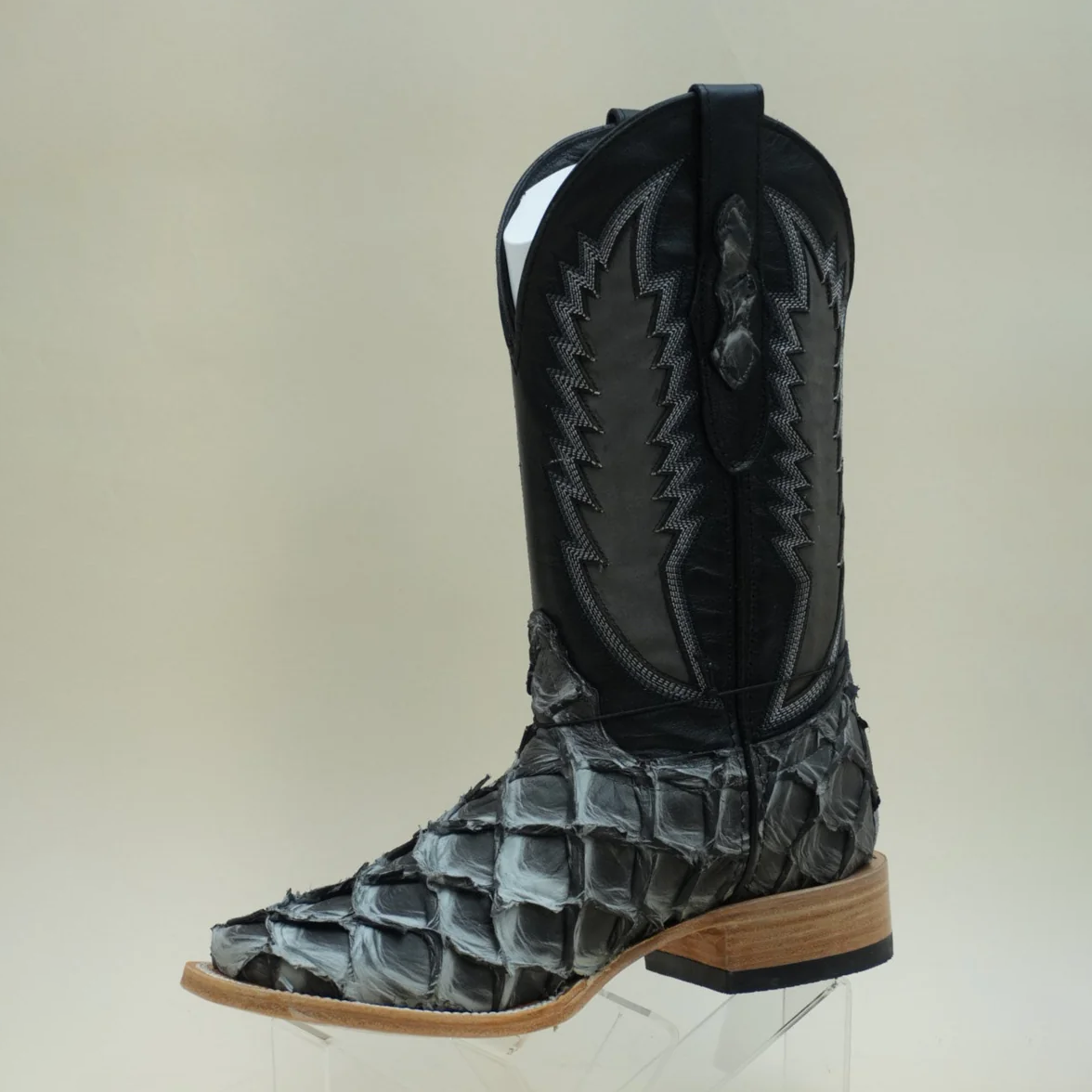 Exotic Fish Boots - Grey Eclipse - Square Toe