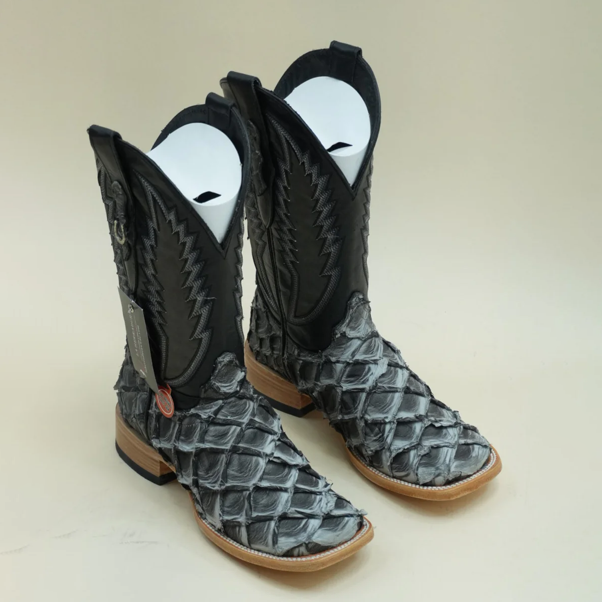 Exotic Fish Boots - Grey Eclipse - Square Toe