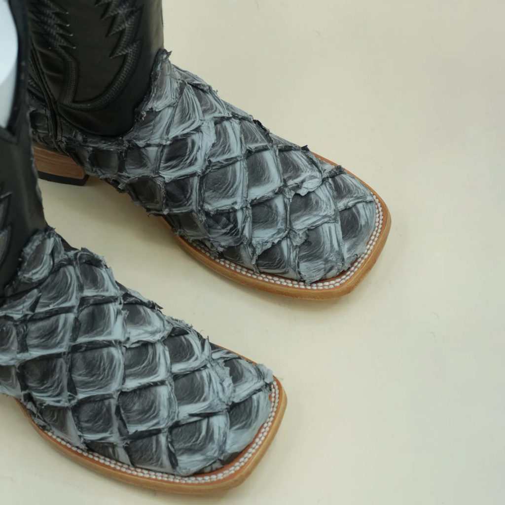 Exotic Fish Boots - Grey Eclipse - Square Toe