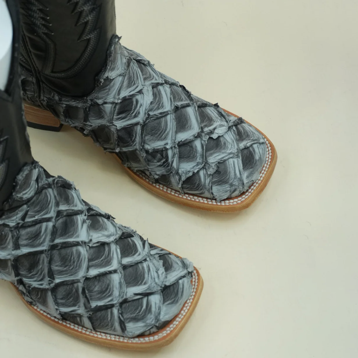 Exotic Fish Boots - Grey Eclipse - Square Toe