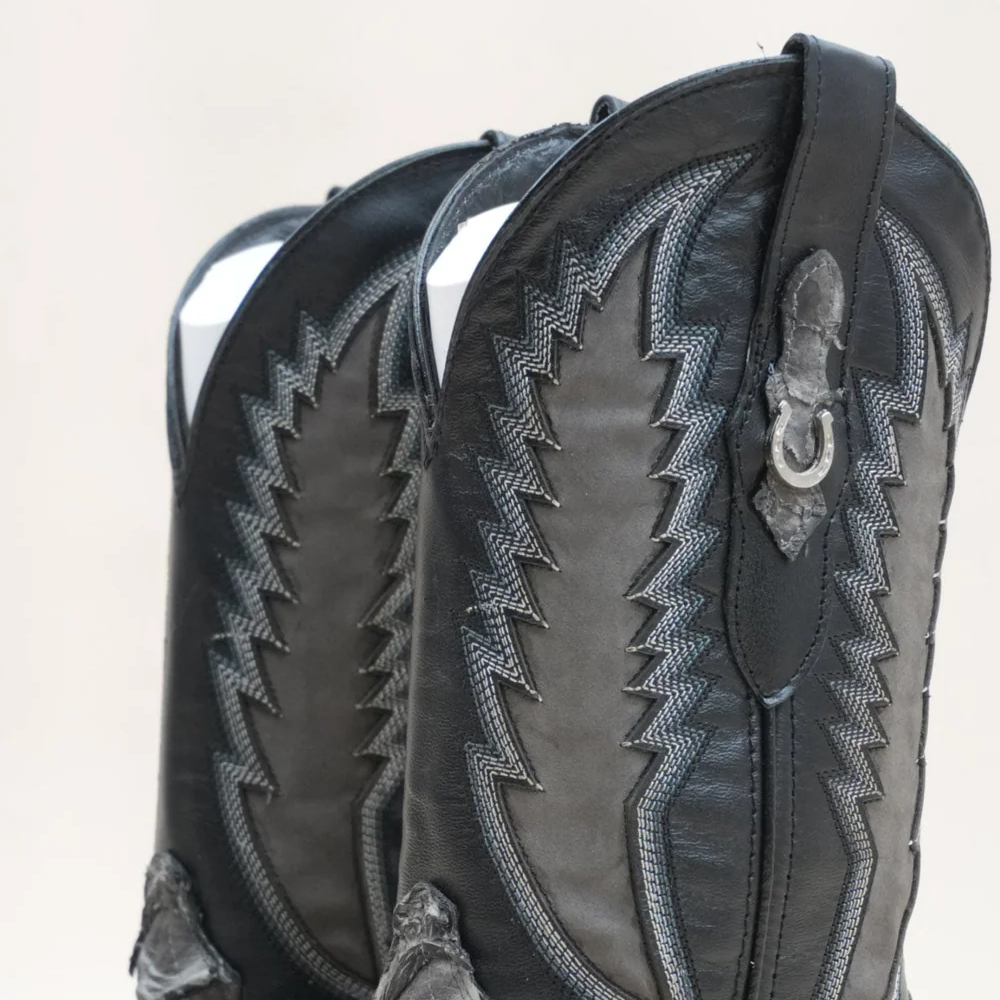Exotic Fish Boots - Grey Eclipse - Square Toe